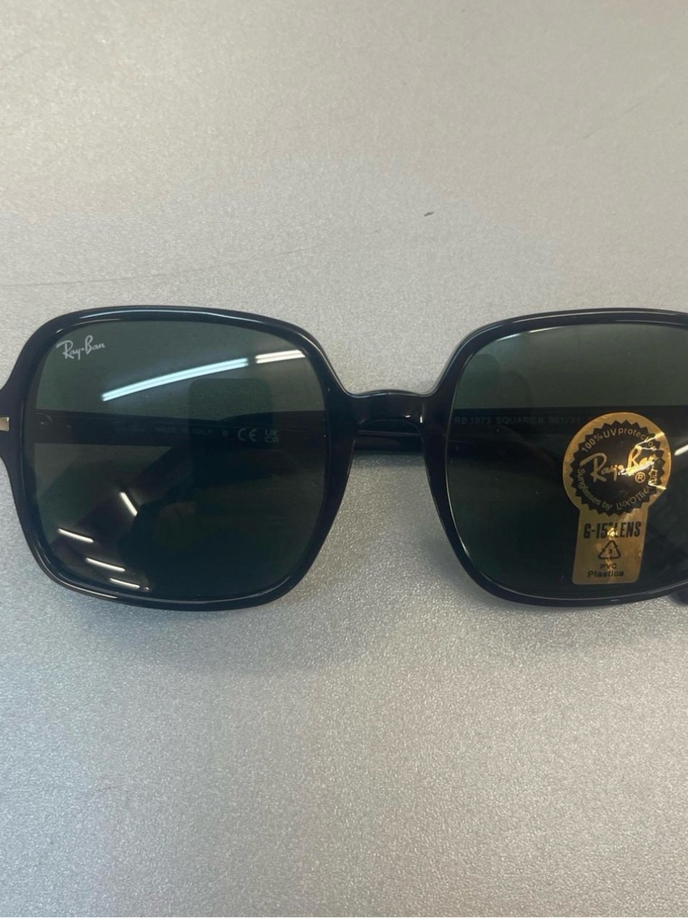 Ray-Ban Black Square RB1973 Sunglasses Temple Detail
